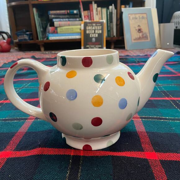 Emma Bridgewater Colorful Polka Dot Tea Pitcher Teapot No Lid - Picture 4 of 11